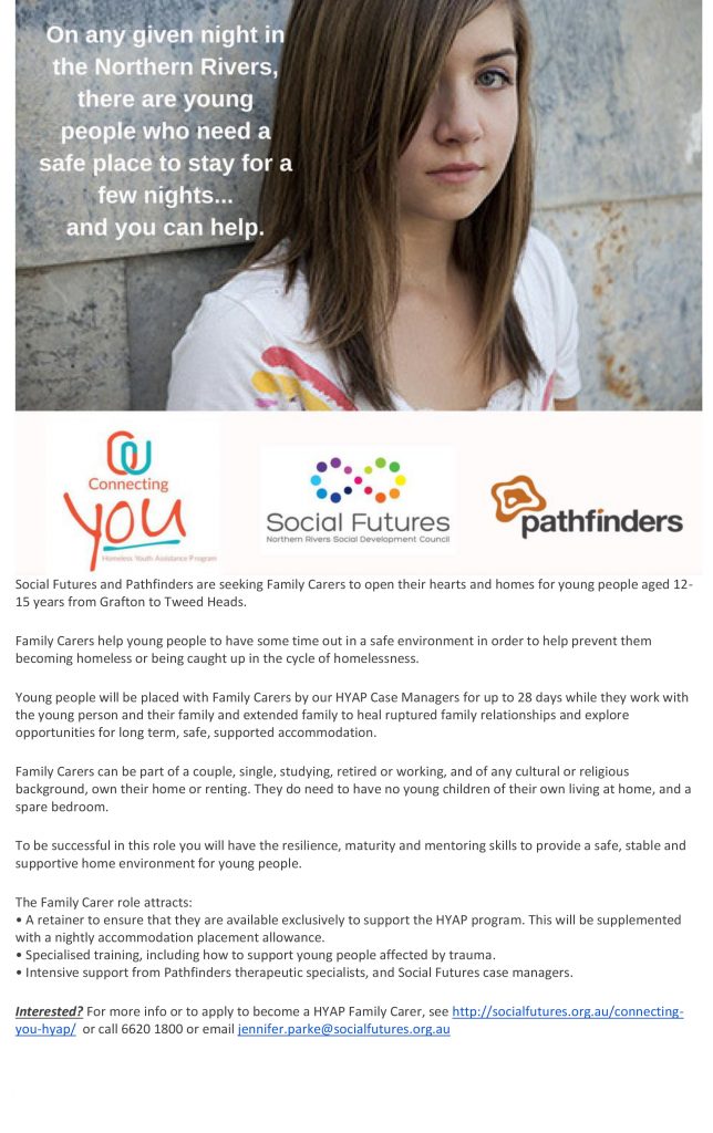 Social Futures and Pathfinders are seeking Family Carers to open their hearts and homes for young people aged 12