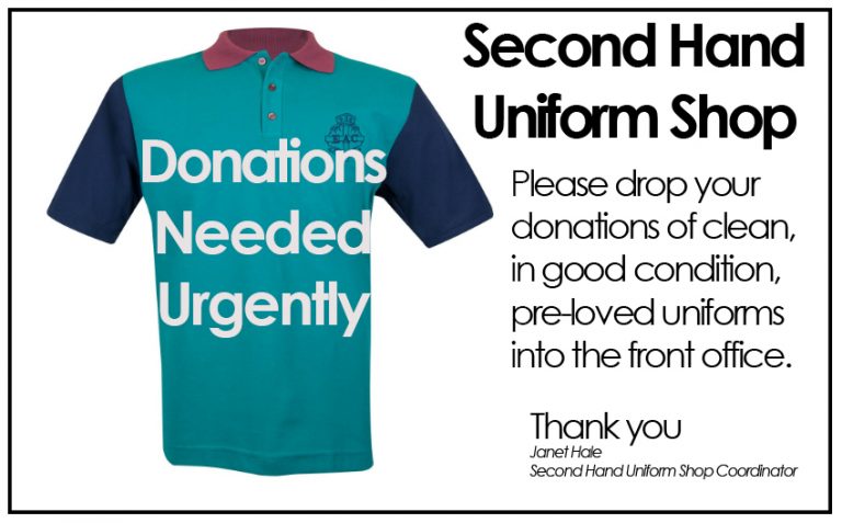 second hand uniform donation ad