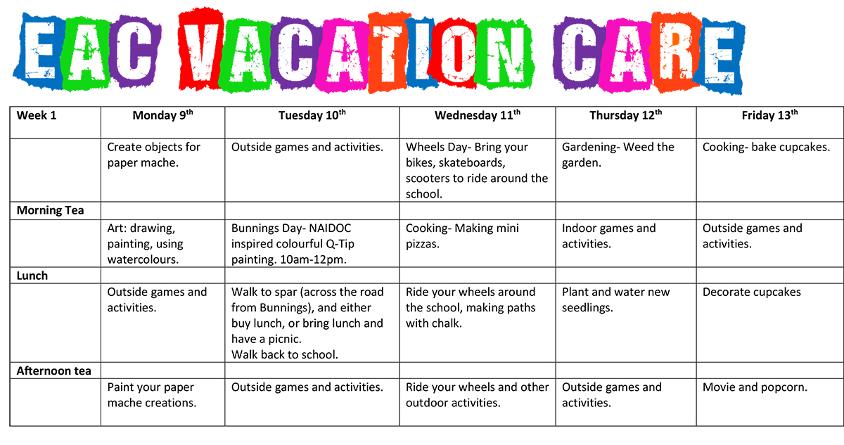 Vacation Care Pge 1