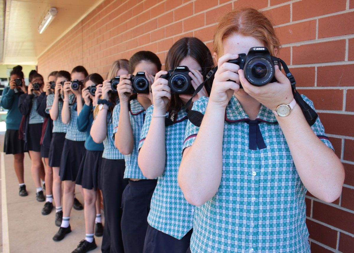Year 9 Photography class testing the new gear