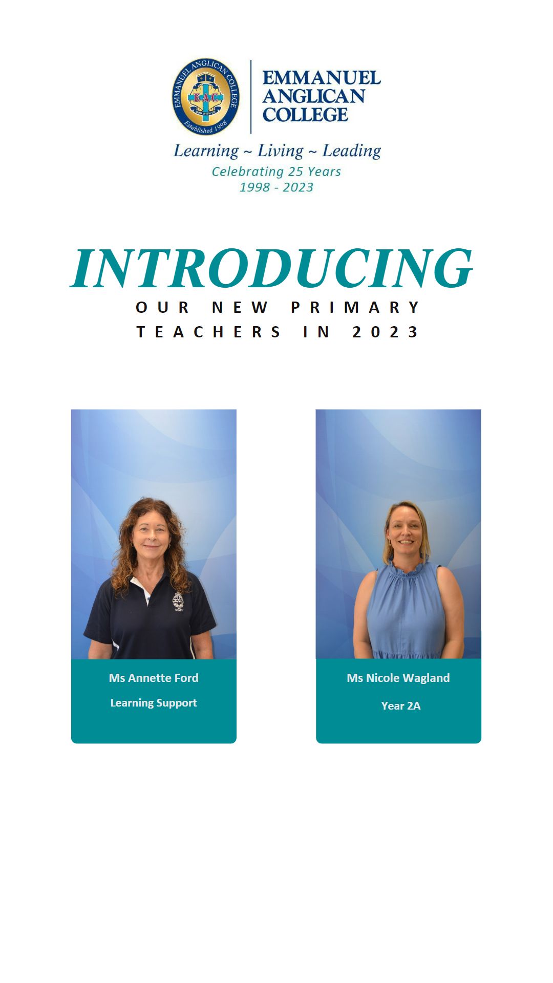 New Primary Teaching Staff