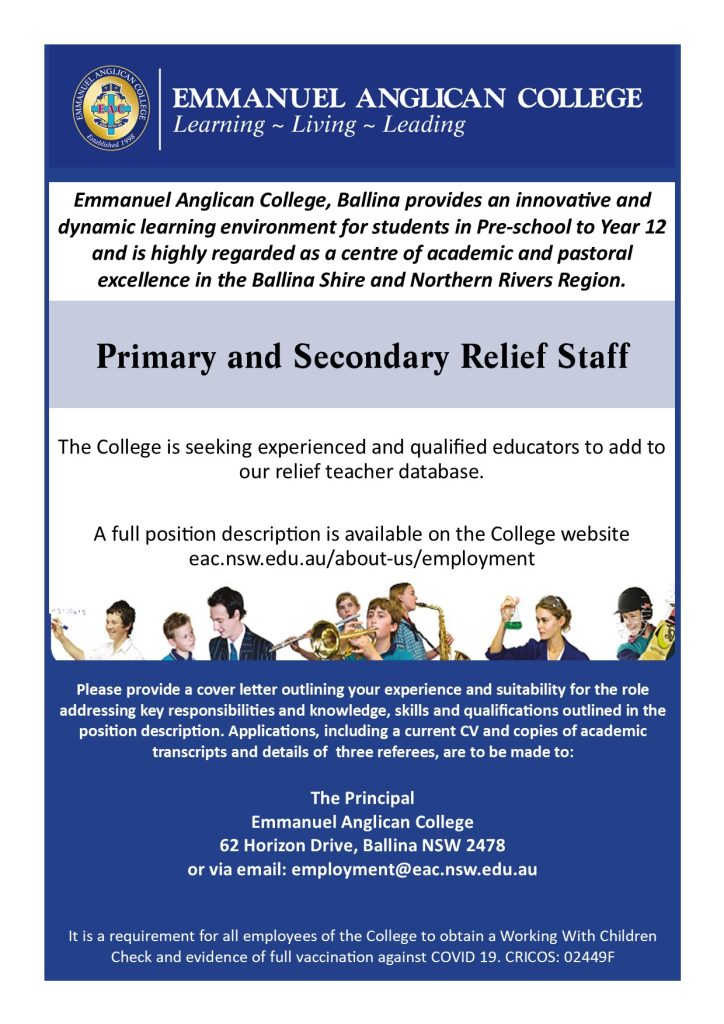 Primary & Secondary Releif Teachers
