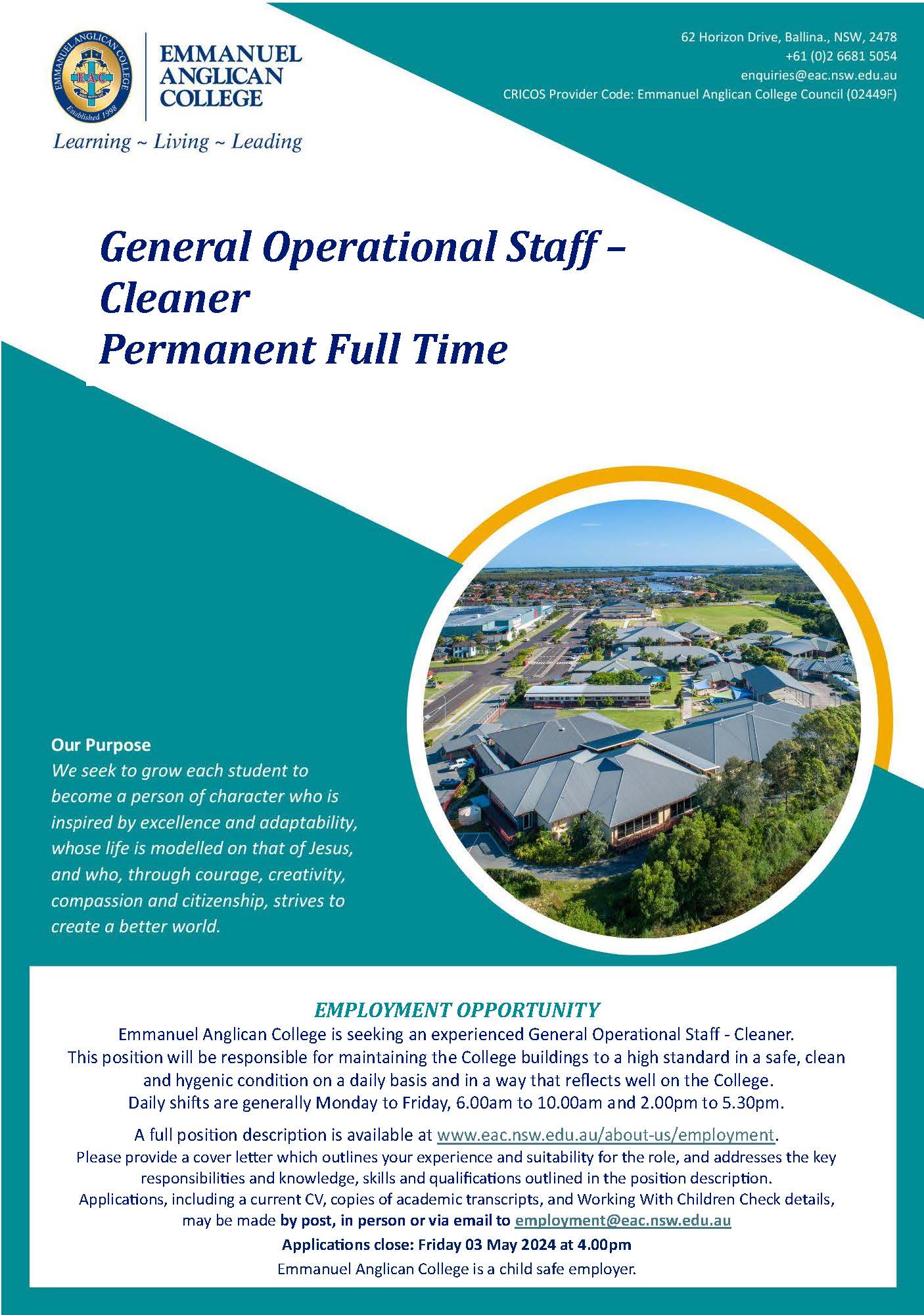 General Operational Staff - Cleaner